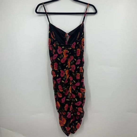 Nordstrom Bp Women's Keyhole Mesh Black Bombshell Floral Mini Dress Size M NWT - Picture 3 of 11